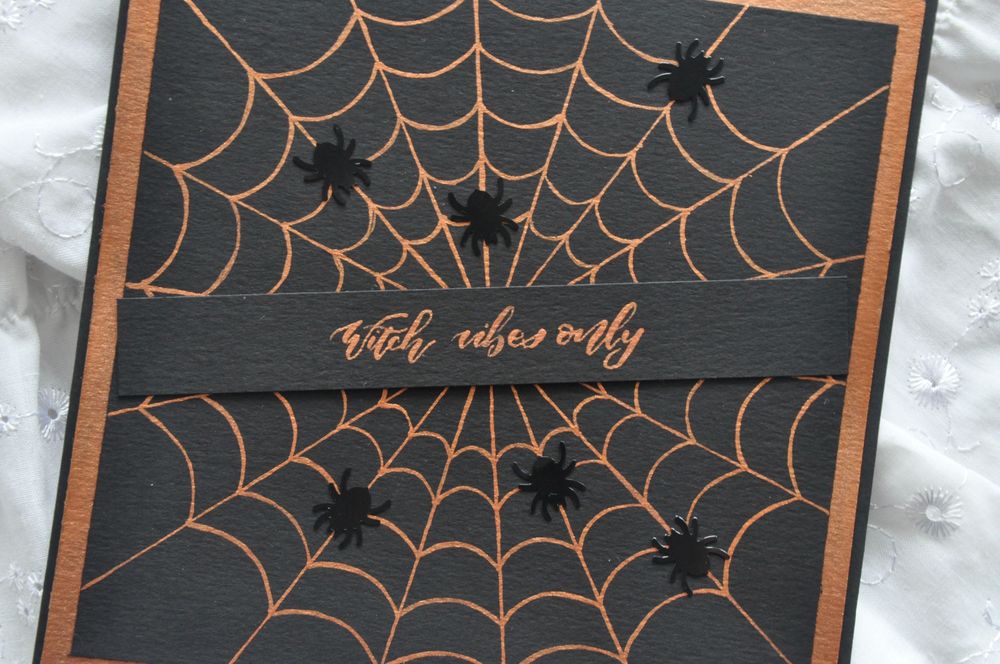 kartka zaproszenie halloween pajęczyna pająki