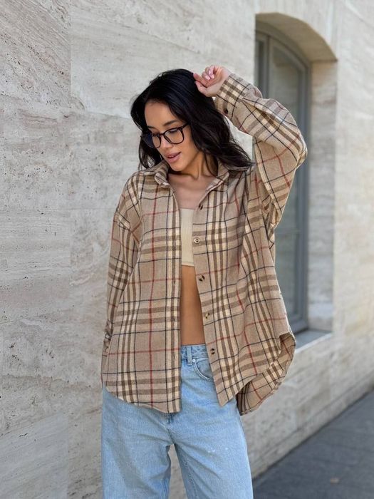 ‼️Жіноча тепла байкова сорочка в клітинку. Байка Туреччина. Р.46-48