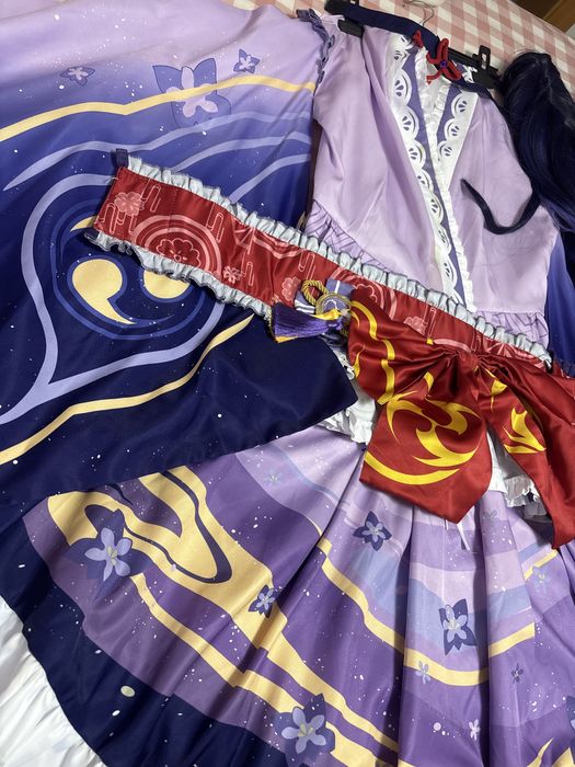Cosplay Doki Doki Raiden Shogun maid outfit