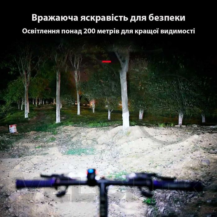 Ліхтар для велосипеда (фонарик) 2T6, 1000Lm, 1200mAh, USB-зарядка