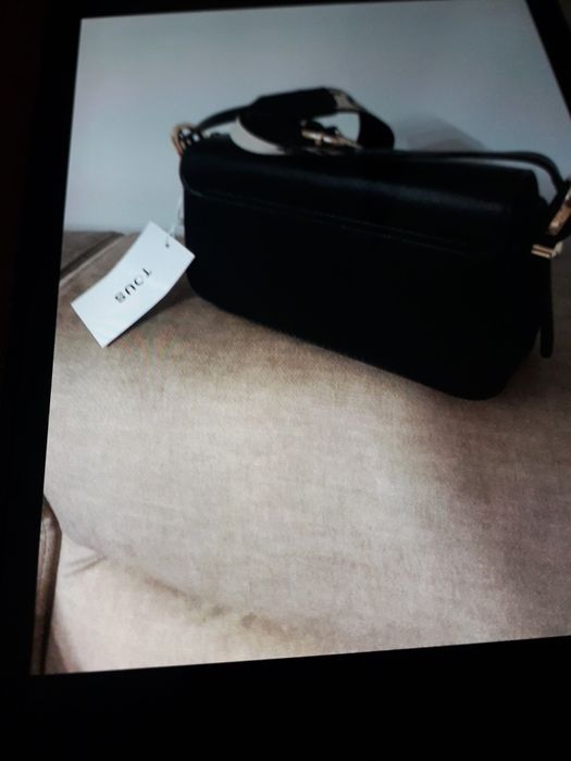 Bolsa tiracolo Preta tous alça ajustável com logotipo tous