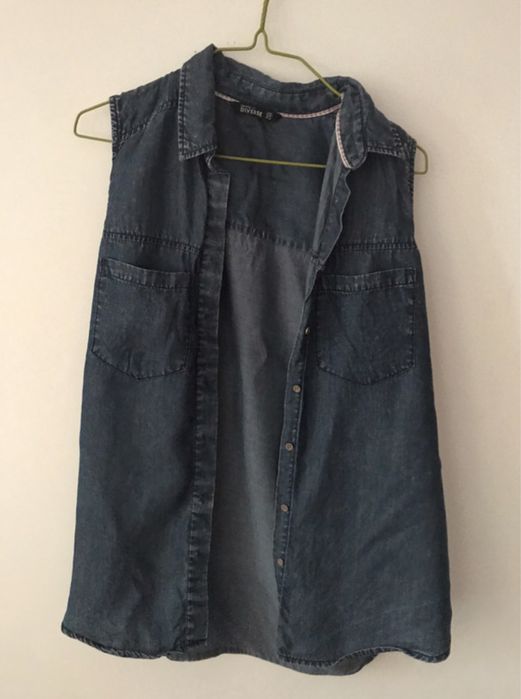 Niebieska damska letnia kamizelka