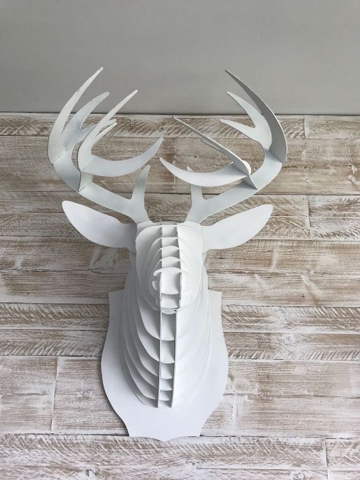Cabeça de Veado / animal em 3D Cardboard madeira