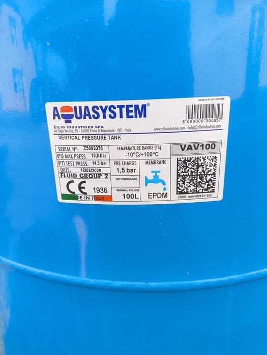 Zbiornik hydroforowy przeponowy 100L