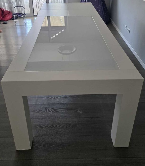 Mesa de Jantar Lacada Branca extensivel