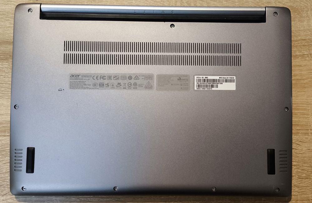 Laptop Acer Swift 3 SF314-52  14" Intel Core  i3-7100U 4GB RAM 128GB Dysk Win10