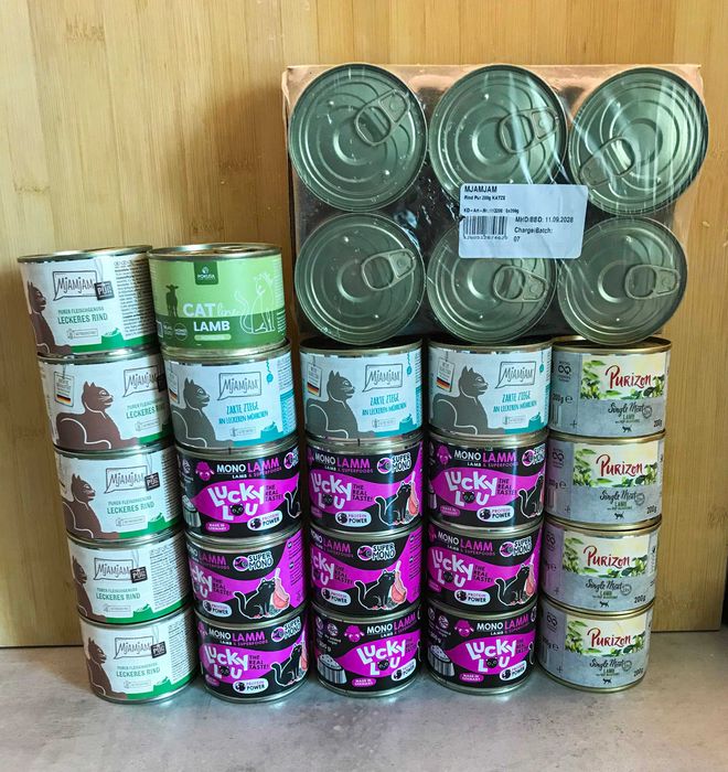 28 x puszek 200 g Mjamjam Purizon Lucky lou Pokusa mix premium mokra karma dla kota monopritenowa DARMOWA DOSTAWA