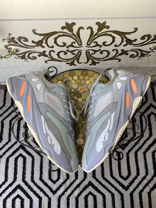 Голубые замшевые кеды кроссы кроссовки adidas yeezy boost 500