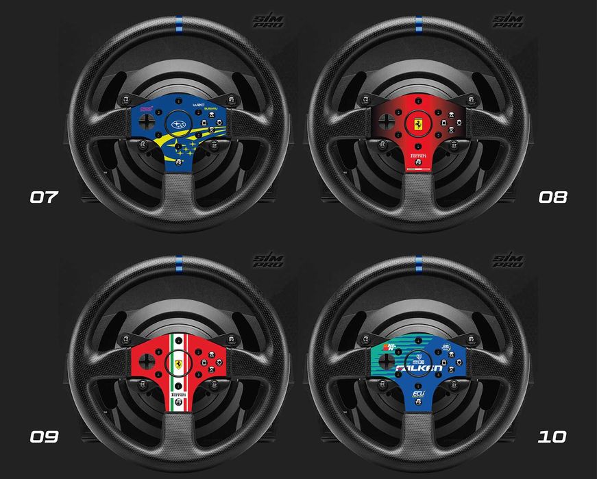 Naklejki na kierownicę Thrustmaster T300 RS GT różne wzory laminat UV