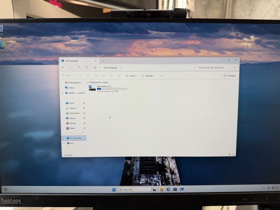 Monitor z komputerem Lenovo ThinkCentre, 8/256GB, i5-6500,  Win 11Pro