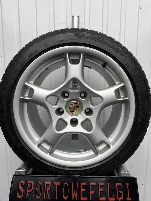 Alufelgi KOMPLET 18 cali 5x130 Koła Felgi Porsch OEM LOBSTER Claw 911 987  Zimowe Oryginał TPSM MONTAŻ Wyważenie Test Drogowy