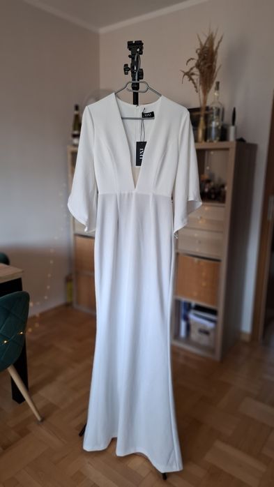 Biała długa sukienka syrenka rybka Lexi XS ślub