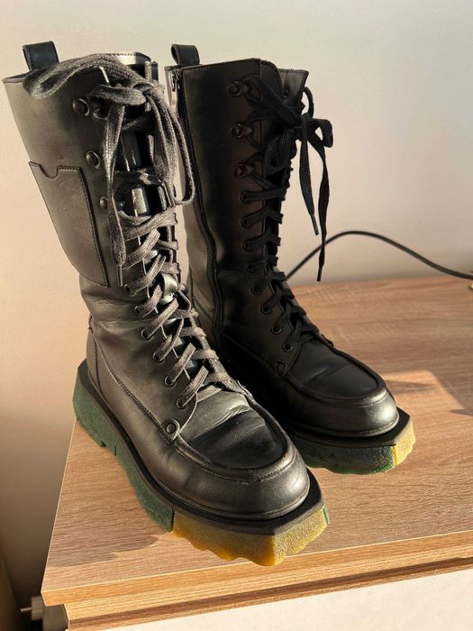 шкіряні черевики attico / боти / чоботи / зимове взуття