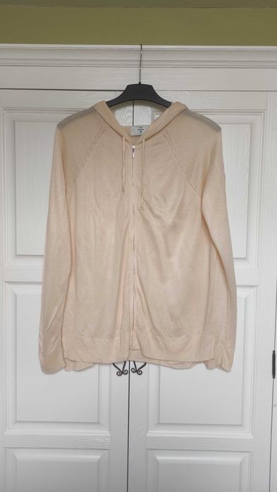 Beżowy cienki sweter, bluza z kapturem, C&A, rozmiar S