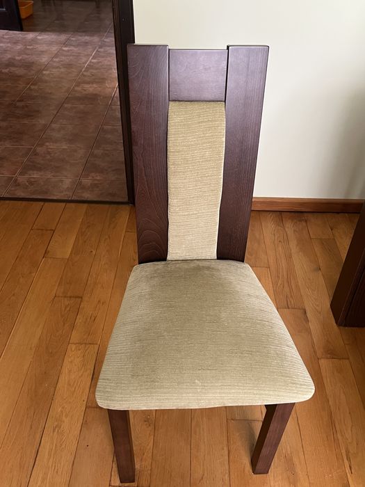 Stół rozkładany + 8 krzeseł Meble Ceglewski TRIS – dąb / wenge
