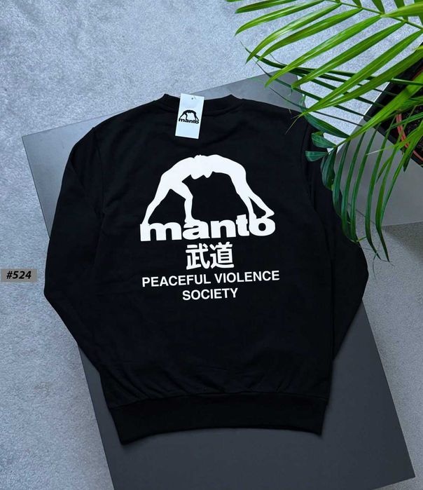 Cotton 100% / Світшот Чорний MANTO Society / Толстовка Чорна МАНТО