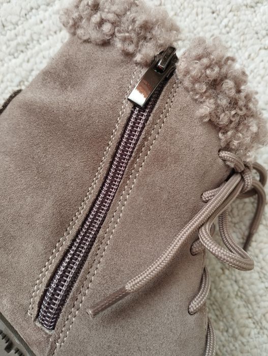 жіночі зимові черевики із натуральної замші  з утепленням овчина 36