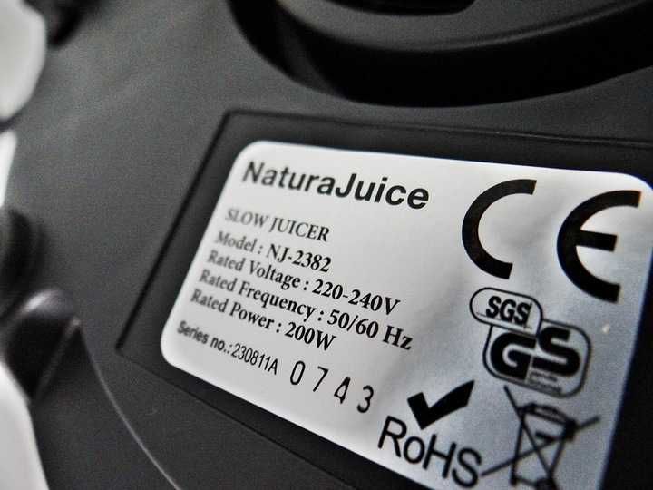 Wyciskarka wolnoobrotowa Naturajuice NJ-2382 / 200W / Eko Komis