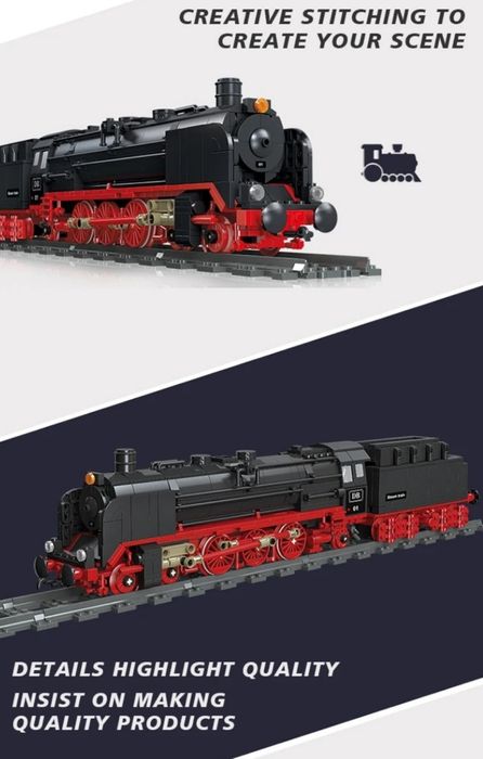 Конструктор  паровоз 1173шт локомотив BE 01 ( Совместим с LEGO ) .