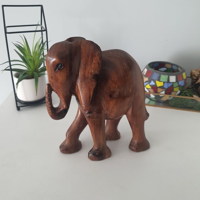 Słoń słonik figurka drewniana Tajlandia NOWA