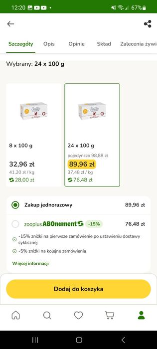 Karma dla kota Smilla Renal tacki
