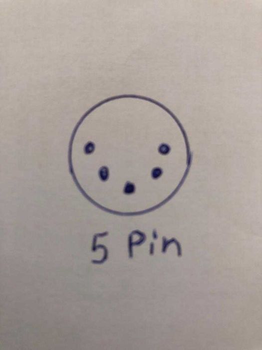 Kabel przewód 2x cinch/wtyk 5 pin długość ok. 1,10m