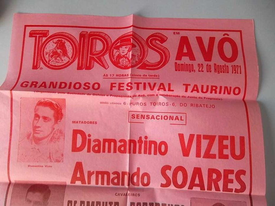 TAUROMAQUIA - Cartaz de Corrida de Toiros em Agosto de 1971.