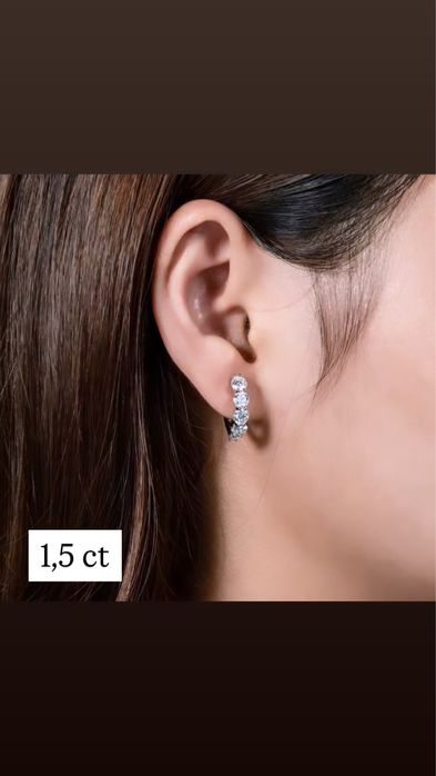 3 ct 4 мм сережки кольца с бриллианиами муассанитами серебрянные