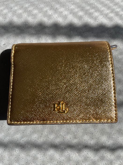 Ralph lauren original. кошелек натуральная кожа золотой