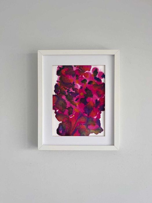 Quadro - Pintura abstrata em acrílico com moldura