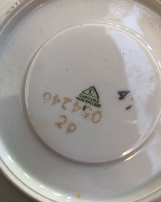 Porcelana Chodzież serwis kawowy talerzyki filiżanki porcelanowe antyk