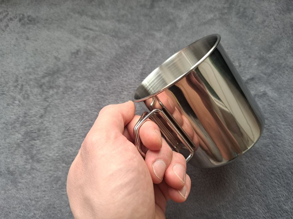 Stalowy Kubek 550ml składany turystyczny NOWY
