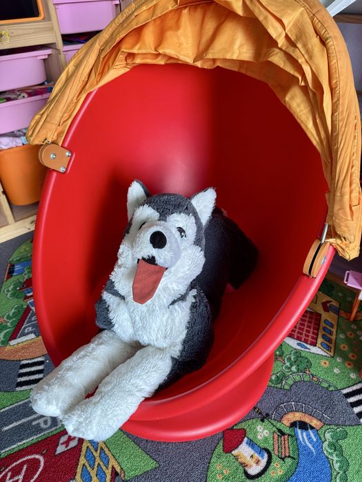 Ikea ps lomsk Fotel obrotowy dla dzieci czerwony pom