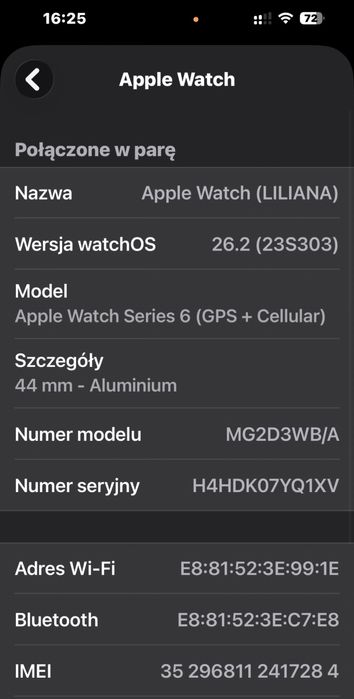 Apple Watch seria 6, (GPS + Cellular), 44 mm, aluminium.
