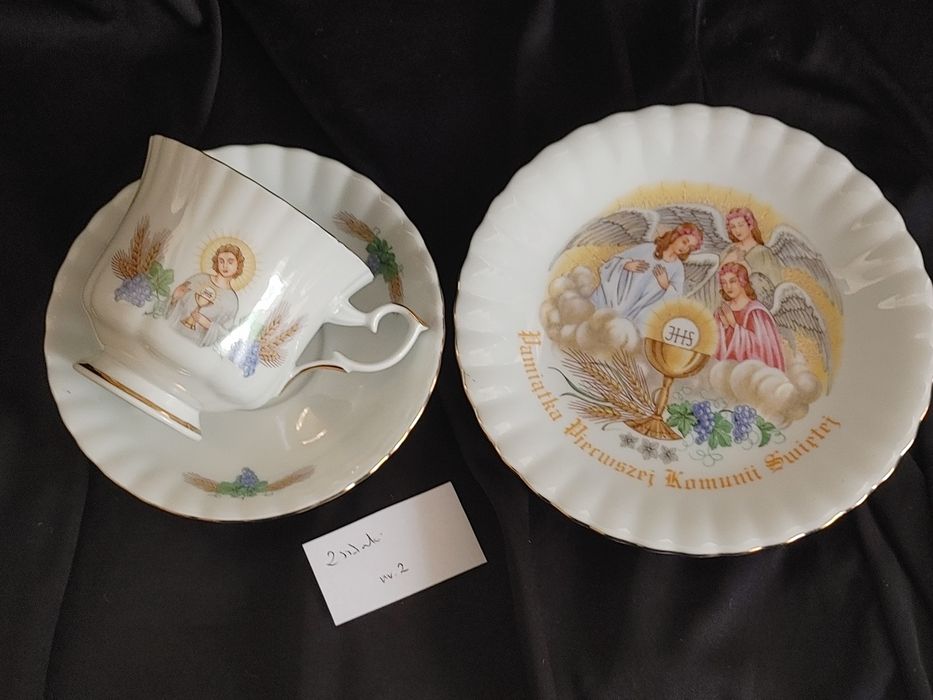 Komplet trio porcelana Chodzież Kominijna prl retro vintage
