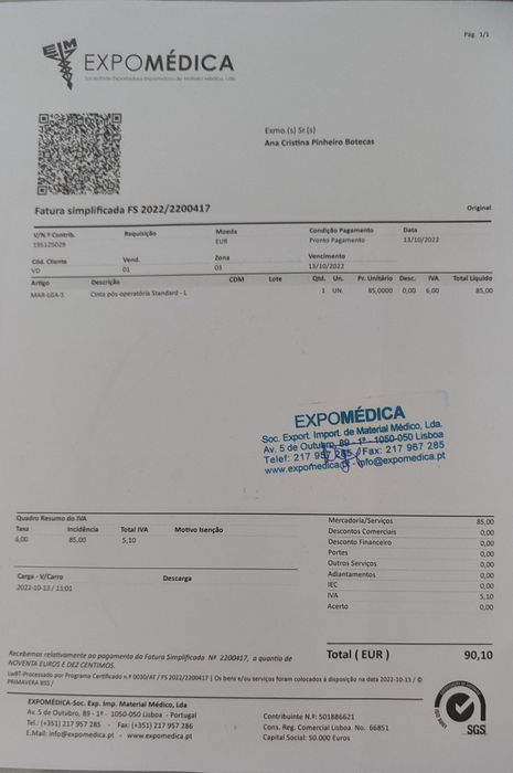 Cinta cirúrgica para abdominoplastia