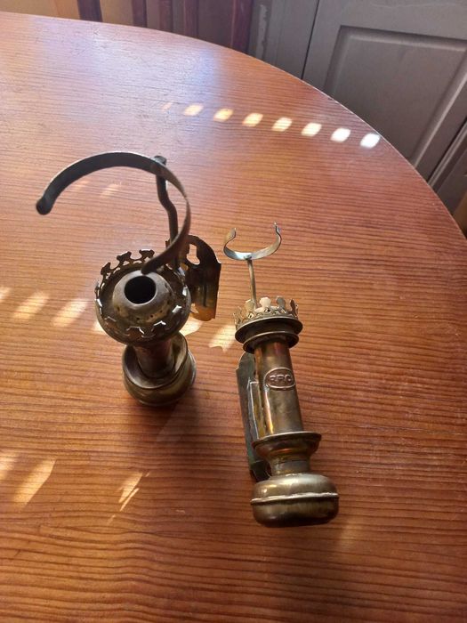 Par de lanternas de comboio antigas Red Railway Company