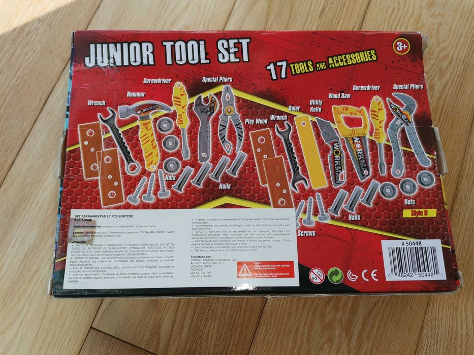Caixa de ferramentas para brincar (junior tool set - 17 peças)