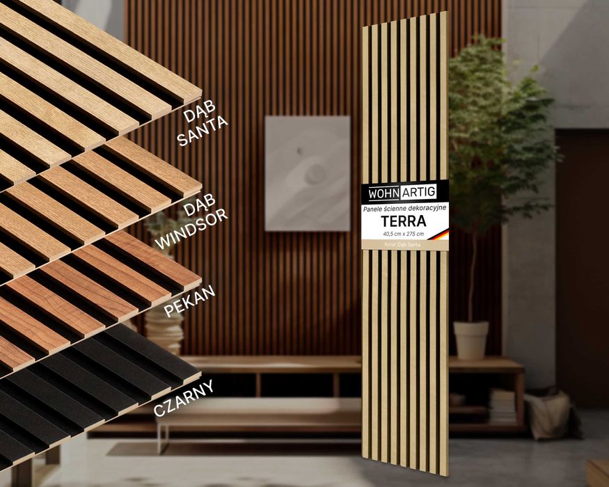 Lamele ścienne na płycie HDF - 275 cm x 40,5 cm - Dąb Santa 661