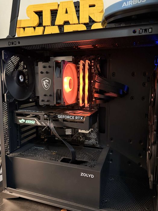 PC Gaming (RTX 5060, Ryzen 5 7600X, T-FORCE Delta RGB 2x16Gb 6000Mhz CL30, SSD CRUCIAL T700 1Tb) + monitor + colunas + light + webcam))