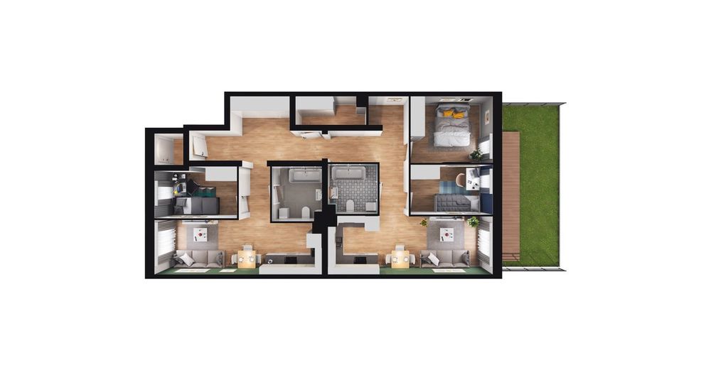 5-pokojowe mieszkanie 89m2 + ogródek Bezpośrednio