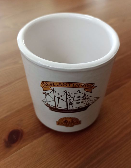 Copo em cerâmica Suporte canetas Decoração Naval Barco Bergantin 1905