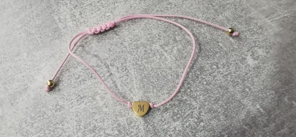 Bransoletka z serduszkiem i litera M