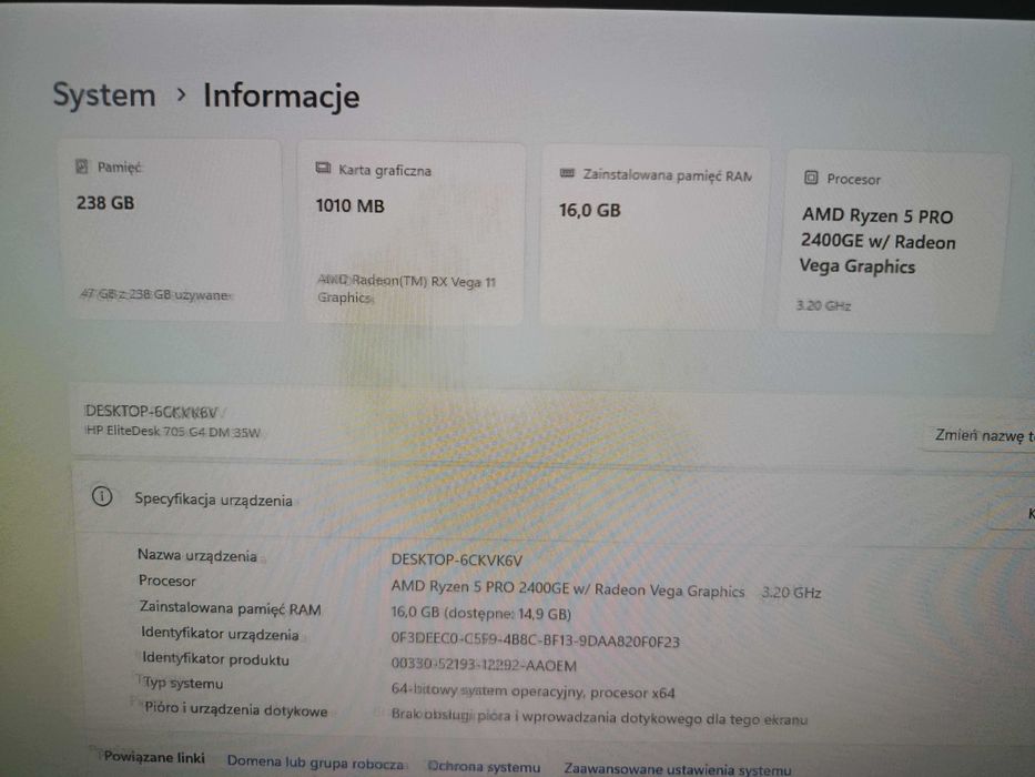 HP EliteDesk 705 G4 DM 32 W Ryzen 5 Pro 2400GE