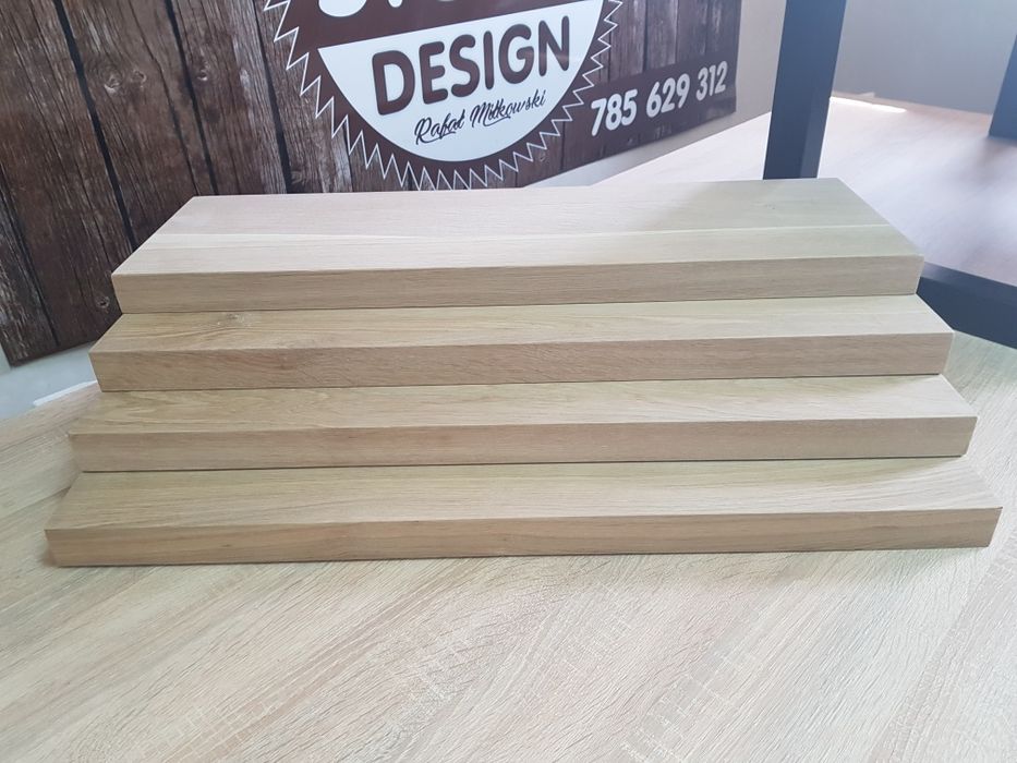 Schody Stopnie, trepy dębowe.