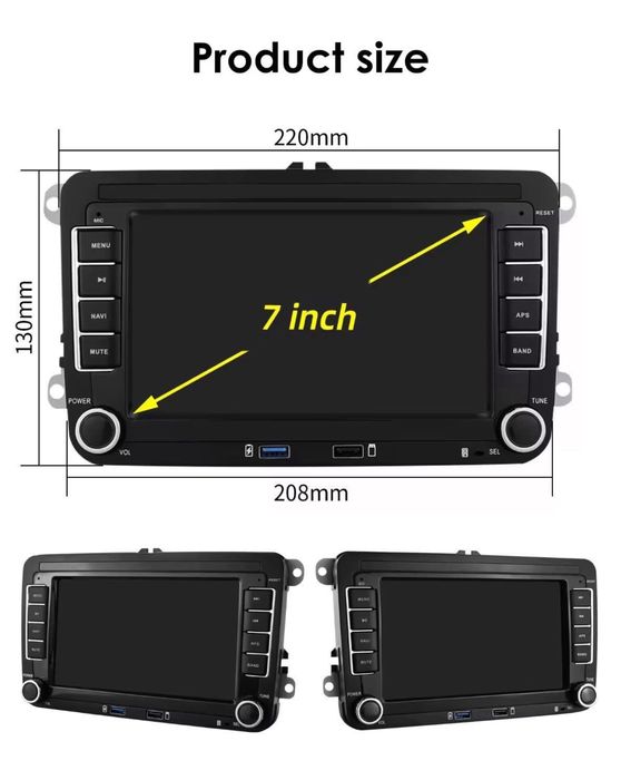 Radio 2din android carplay sirocco golf touran audi passat vw bmw polo transporter seat cc jetta skoda superb yeti b7 b6 multivan caddy sharan bora