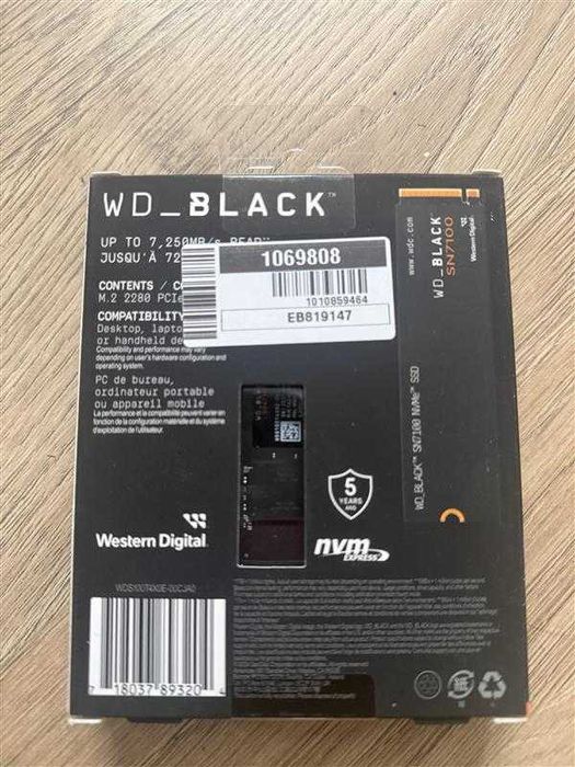 Sandisk 1TB M.2 PCIe Gen4 NVMe Black SN7100