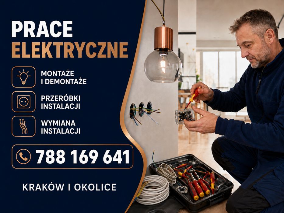 Wymiana instalacji i montaże elektryczne - Kraków
