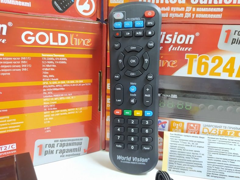 Приставка Т2 приемник World Vision T624A DVB-T2/C YouTube IPTV MeGoGo