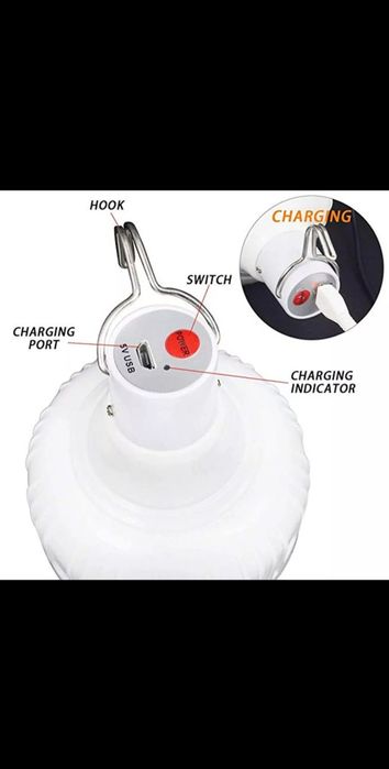 Лампочка з акумулятором 6-8 год, фанарик , нічник